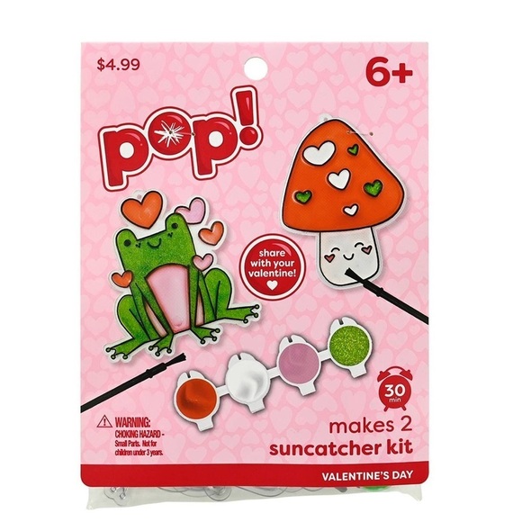 Valentine's Day Mushroom & Frog Suncatcher Painting Kit by POP! - Picture 1 of 4